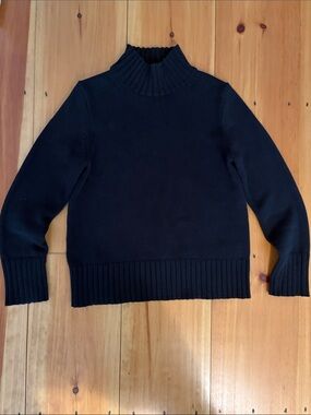 Jcrew Black cotton Turtleneck Rib-Knit Women’s Sweater